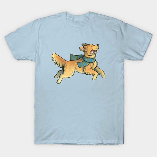 Running Golden Retriever T-Shirt by animalartbyjess